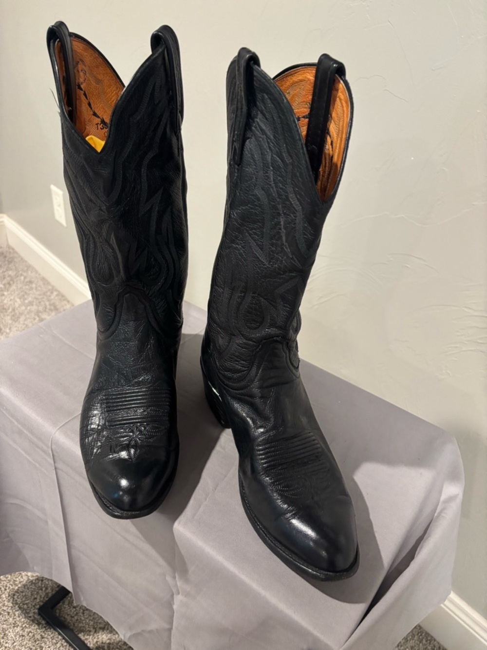 Lucchese 2000 Men's Black Western Boots T3094R Sz 8 2E